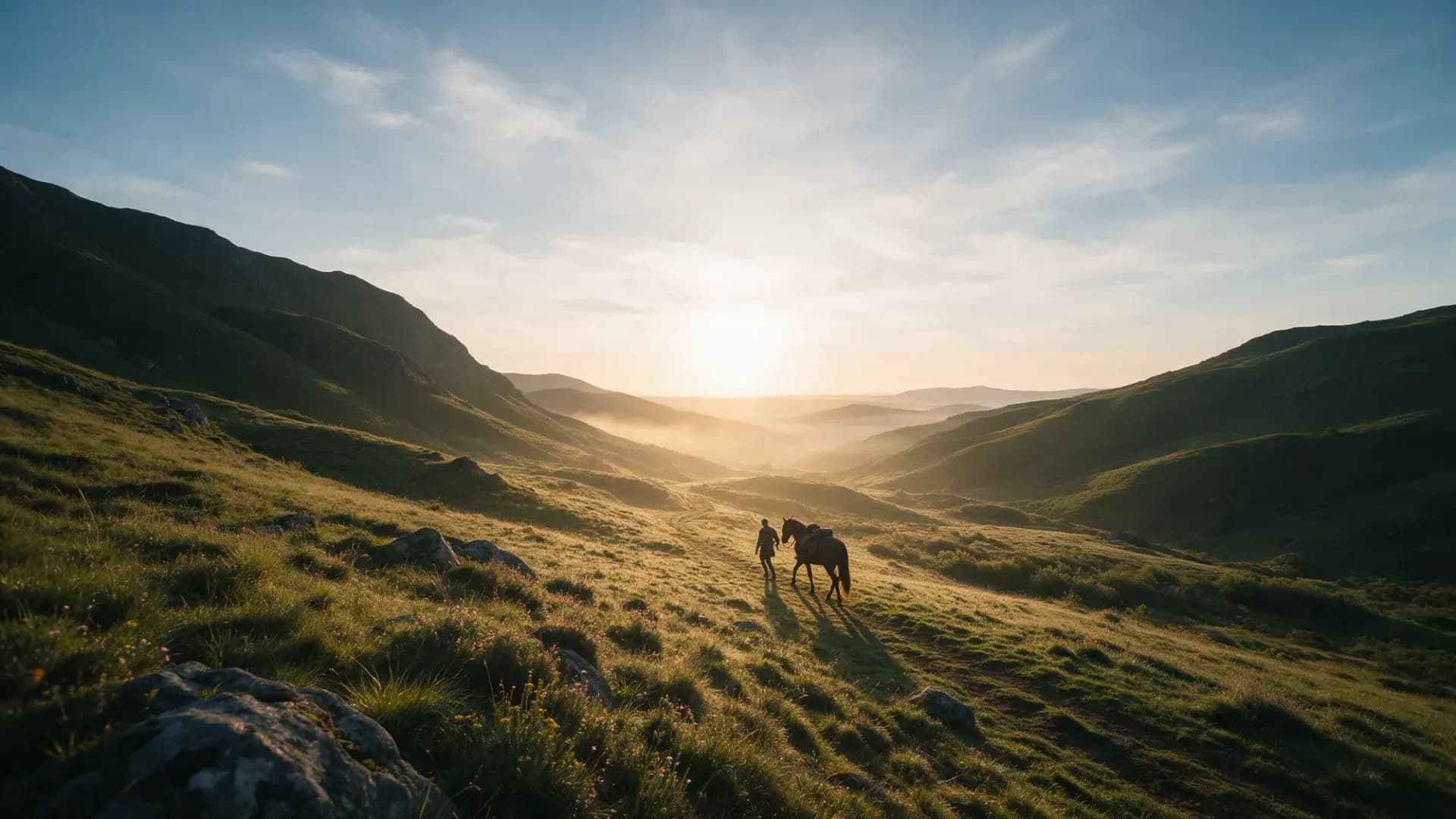 Paisagem de campo ao entardecer