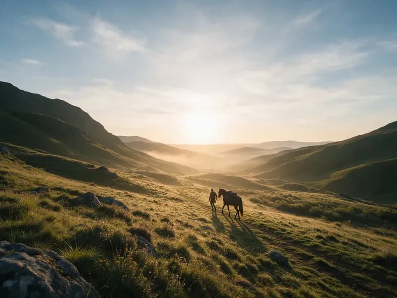 Paisagem de campo ao entardecer
